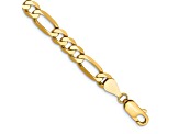 14K Yellow Gold 5.25mm Flat Figaro Chain Bracelet