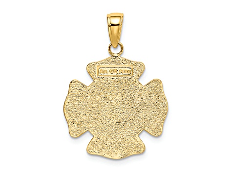 14K Yellow and White Gold Saint Florian Medal Pendant