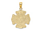 14K Yellow and White Gold Saint Florian Medal Pendant