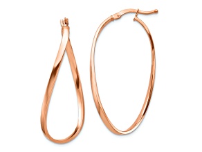 14k Rose Gold 1 5/16" Wavy Hoop Earrings