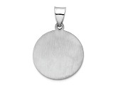 Rhodium Over 14k White Gold Satin Lady of Guadalupe Medal Pendant