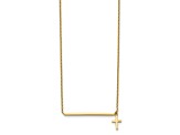 14K Yellow Gold Polished Cross with 2-inch Extension Necklace