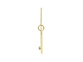 14K Yellow Gold Emerald and Diamond Aries Zodiac Constellation Pendant With Chain