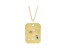 14K Yellow Gold Aquamarine and Diamond Cancer Zodiac Constellation Pendant With Chain