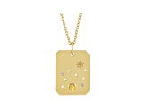 14K Yellow Gold Citrine and Diamond Leo Zodiac Constellation Pendant With Chain