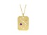 14K Yellow Gold Amethyst and Diamond Sagittarius Zodiac Constellation Pendant With Chain