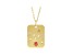 14K Yellow Gold Fire Opal and Diamond Taurus Zodiac Constellation Pendant With Chain