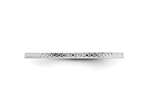 14K White Gold 1.2mm Criss-Cross Pattern Stackable Expressions Band