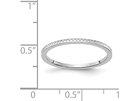 14K White Gold 1.2mm Criss-Cross Pattern Stackable Expressions Band