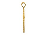 14k Yellow Gold Textured Twisted Cross Pendant