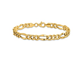 14K Yellow Gold Polished Figaro Link Bracelet