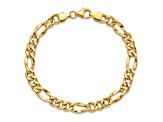 14K Yellow Gold Polished Figaro Link Bracelet