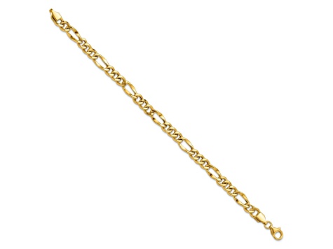 14K Yellow Gold Polished Figaro Link Bracelet