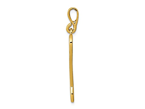 14k Yellow Gold Textured Wrench Charm Pendant