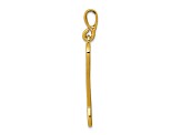 14k Yellow Gold Textured Wrench Charm Pendant