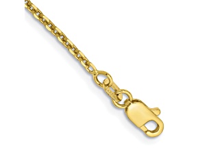 10k Yellow Gold Diamond-Cut Cable Link Anklet