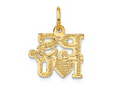 14k Yellow Gold Textured P.S. I Love You pendant