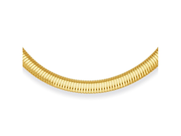 14K Yellow Gold 8.4mm Domed 18-inch Omega Necklace - 1BC7QB