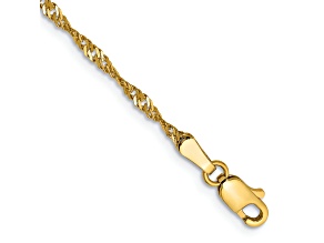 14K Yellow Gold 1.70mm Singapore Chain Bracelet