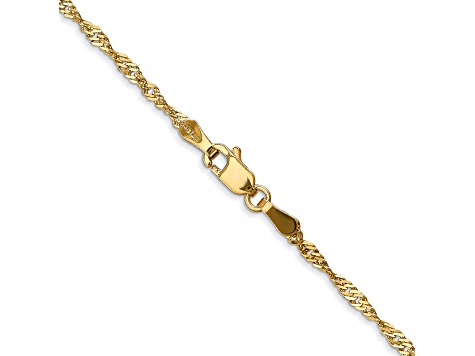 14K Yellow Gold 1.70mm Singapore Chain Bracelet