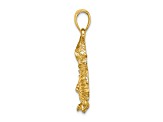 14K Yellow Gold 2D Textured Dragon pendant