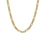 14K Yellow Gold 6.25mm Flat Figaro Chain Necklace