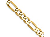 14K Yellow Gold 6.25mm Flat Figaro Chain Necklace