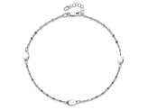 14K White Gold Polished with 1-inch Extension Anklet