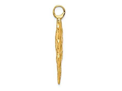 14k Yellow Gold Textured Arrow Head Charm Pendant