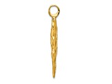 14k Yellow Gold Textured Arrow Head Charm Pendant