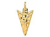 14k Yellow Gold Textured Arrow Head Charm Pendant