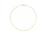 14K Yellow Gold 2.6mm Elongated Link Cable Chain, 18 Inches.