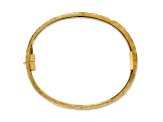 14K Yellow Gold Basket Weave Wide Bangle