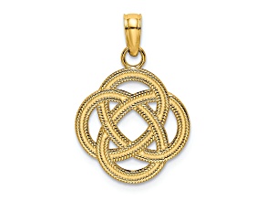 14K Yellow Gold Small Celtic Eternity Knot Circle Charm