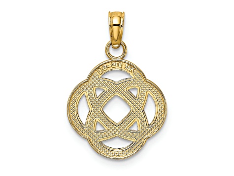 14K Yellow Gold Small Celtic Eternity Knot Circle Charm