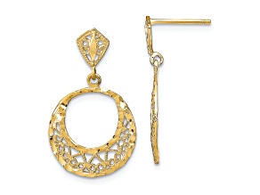 14K Yellow Gold Diamond-Cut Fancy Dangle Earrings