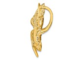 14k Yellow Gold Textured Dolphin and Shell Cluster Slide Pendant