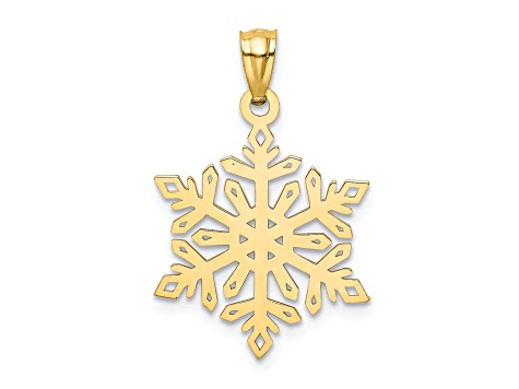 14K Yellow Gold Diamond-Cut Snowflake Pendant