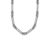 Rhodium Over 14k White Gold Polished Fancy Link Necklace