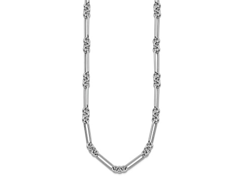 Rhodium Over 14k White Gold Polished Fancy Link Necklace