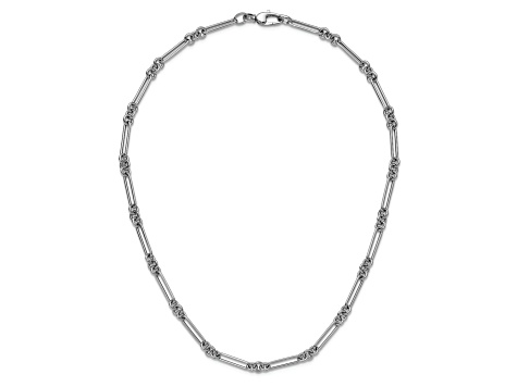 Rhodium Over 14k White Gold Polished Fancy Link Necklace