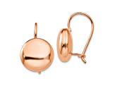 14k Rose Gold Polished Button Drop Earrings