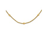14K Yellow Gold Diamond-cut Beaded Rope Chain Necklace