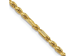 14k Yellow Gold 2.25mm Solid Diamond-Cut Milano Rope 18 Inch Chain