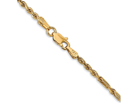 14k Yellow Gold 2.25mm Solid Diamond-cut Milano Rope 24 Inch Chain