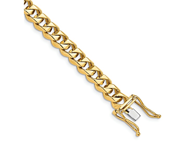 10k Yellow Gold and 10k White Gold 7mm Hand-polished Traditional Link Bracelet