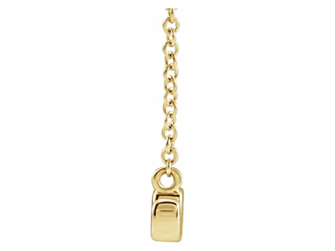 14K Yellow Gold Petite Lowercase Script mom Necklace, 16 Inches.