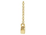 14K Yellow Gold Petite Lowercase Script mom Necklace, 16 Inches.
