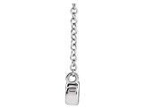 14K White Gold Petite Lowercase Script mom Necklace, 16 Inches.