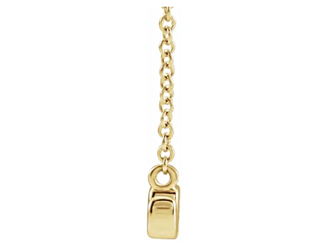 14K Yellow Gold Petite Lowercase Script mom Necklace, 18 Inches.